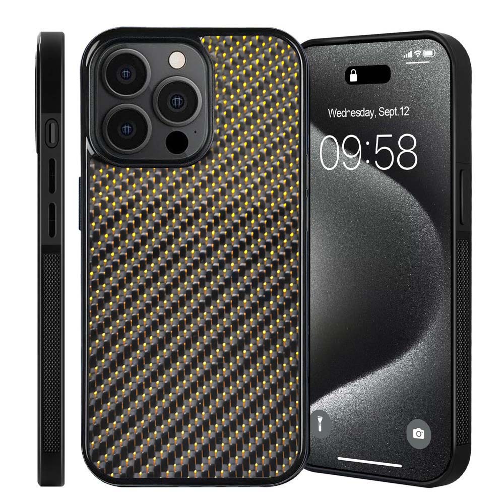 iPhone 16 | Gold | Reflective Carbon Fiber | Magsafe Case