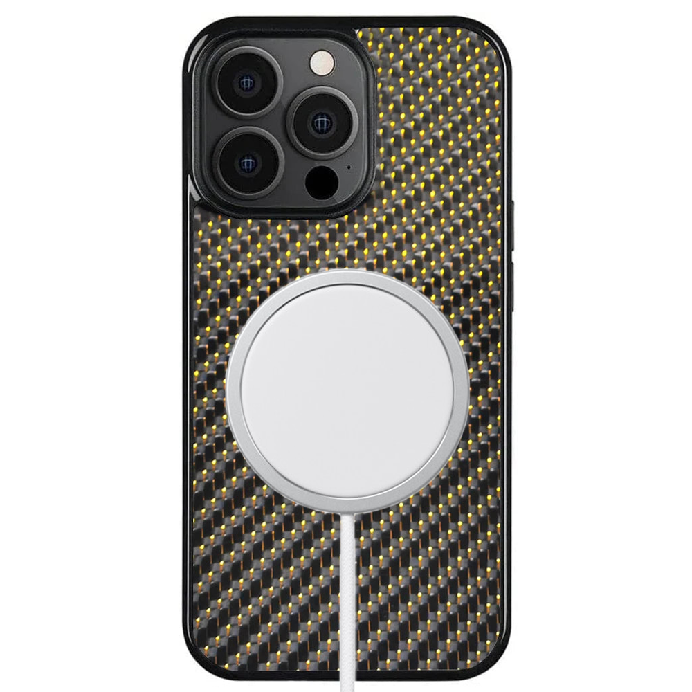 iPhone 16 | Gold | Reflective Carbon Fiber | Magsafe Case