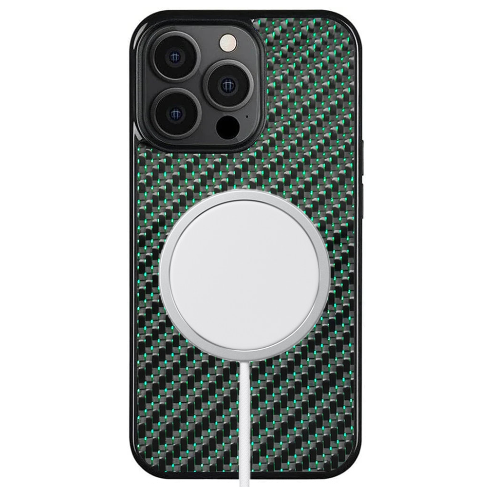iPhone 16 | Green | Reflective Carbon Fiber | Magsafe Case